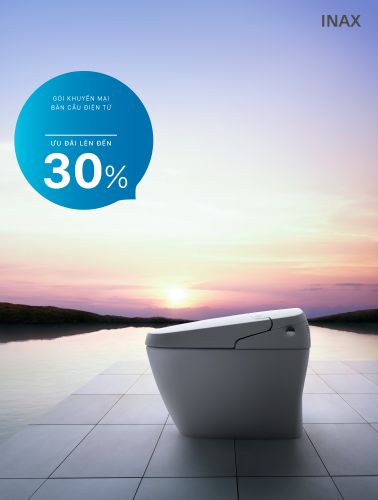 Bàn cầu điện tử INAX ưu đãi lên đến 25% cho phòng tắm công nghệ cao
