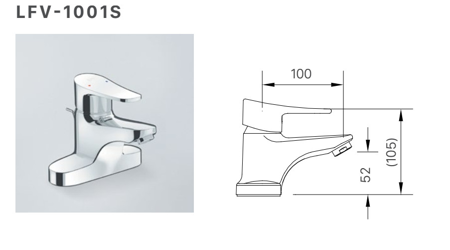 Bản vẽ kỹ thuật vòi chậu nóng lạnh INAX LFV-1001S